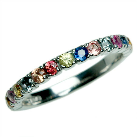 楽天市場】K18 マルチカラー ダイヤモンド エタニティリング 0.25ct 18