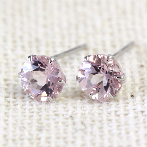 プラチナ900　モルガナイト ピアス 5.0mm プラチナ【対応】｜ジュエリーエクセレンテ