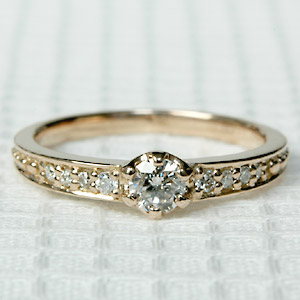 楽天市場】K18 シンプル ストレート ダイヤモンド リング0.02ct 18金