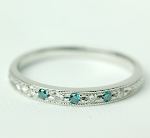 楽天市場】K18 ブルーダイヤモンド リング 0.1ct 一粒ダイヤ 指輪