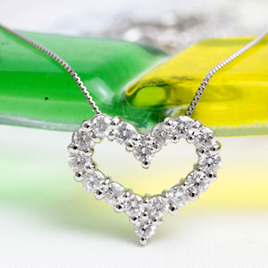 楽天市場】K18 H&C ダイヤモンド 0.3ct ペンダント オープンハート