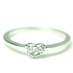 K18 ハート モチーフ ダイヤモンド リング 0.12ct 18金 リング ピンクゴールド・ホワイトゴールド・イエローゴールド