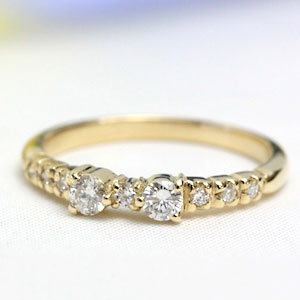 K18 リング ダイヤモンド 0.25ct リング 18金 <ツインシリーズ>|ジュエリーエクセレンテ