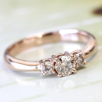 楽天市場】ライトブラウン ダイヤモンド リング 0.5ct K18 18金