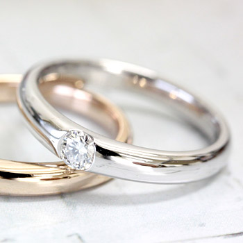 K18 18金 リング シンプルストレート ダイヤモンド 0.15ct リング F～Gカラー、SIクラス品質ダイヤ使用！指輪・リング