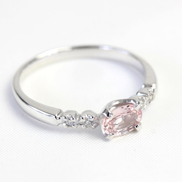 【一点限り】K18WG ピンク サファイヤ ダイヤモンドリング 4.0mm×6.0mm 18金 通常価格135,000円→サンプル在庫のためアウトレット価格121,300円!|ジュエリーエクセレンテ