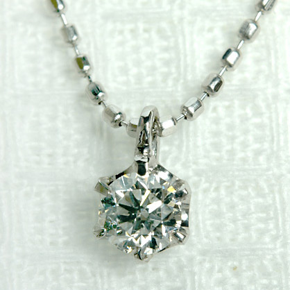 K18　ダイヤモンド プチ ペンダント ネックレス 0.15ct 六本爪 F～Gカラー、SIクラス、GOODメイク｜ジュエリーエクセレンテ
