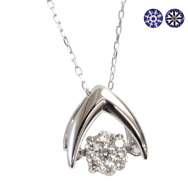 楽天市場】K18WG 揺れる ダイヤモンド ネックレス 0.25ct ダンシング