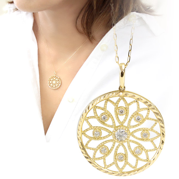 楽天市場】K18 ダイヤモンド 0.05ct ペンダント ネックレス ハイヒール