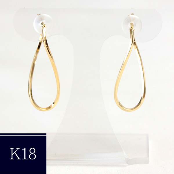 楽天市場】フープピアス クロッシング ピアス K18 角ひねり 18K 18金