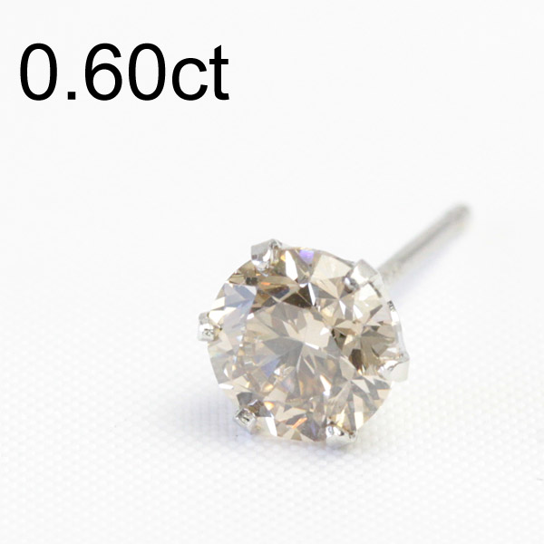 90%OFF!】 プラチナ900 0.60ct ブラウンダイヤ ピアス メンズ