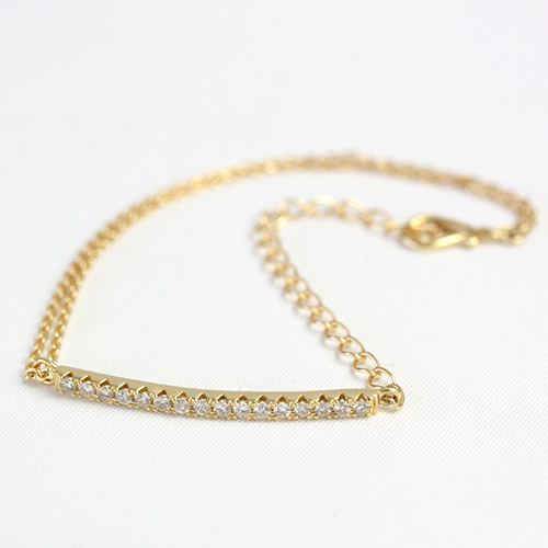 K18 ダイヤモンド ブレスレット ローピング ダイヤブレス 0.2ct ゴールド ラインブレス 新感覚ブレスレット 13.5cm～16cm｜ジュエリーエクセレンテ