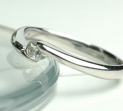 【楽天市場】プラチナ リング ローズカットダイヤモンドリング 3.0mm：ジュエリーエクセレンテ