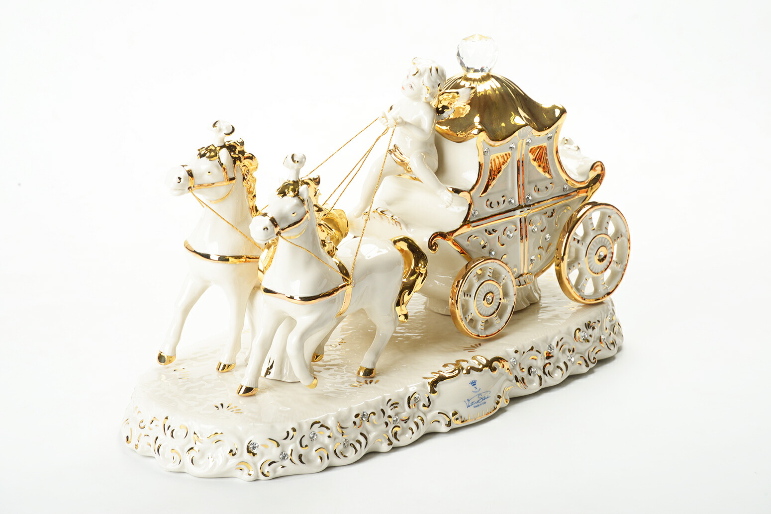 イタリア製 陶人形 Baroque Carriage SV-49682 人形 置物おしゃれ インテリア クラシックデザイン アンティーク調