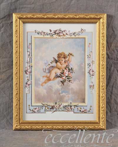 限定セール中！ ◆アンティーク 額 天使 エンジェル 絵画 アート 額縁 living-studio_014-fal-5602-97