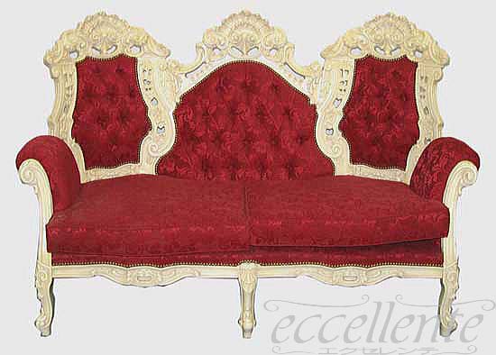 ★ イタリア家具 ヨーロッパ家具 GP12-555イタリア製ソファー　2シート12-555 【イタリアン家具 ヨーロピアン家具 輸入家具 アンティーク調】【モレロ・ジャンパウロ】【ソファ/アイボリー】