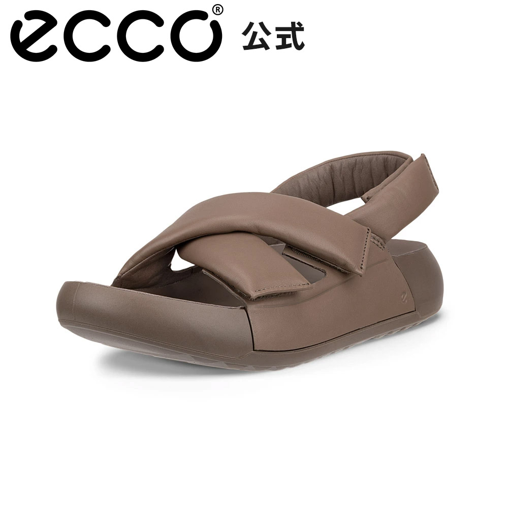 [ECCO公式] コズモ ピーエフ 本革 レディース ふかふか パフ ストラップサンダル TAUPE ブラウン ウィメンズ 履きやすい 靴 おしゃれ コンフォート ECCO COZMO PF W エコー
