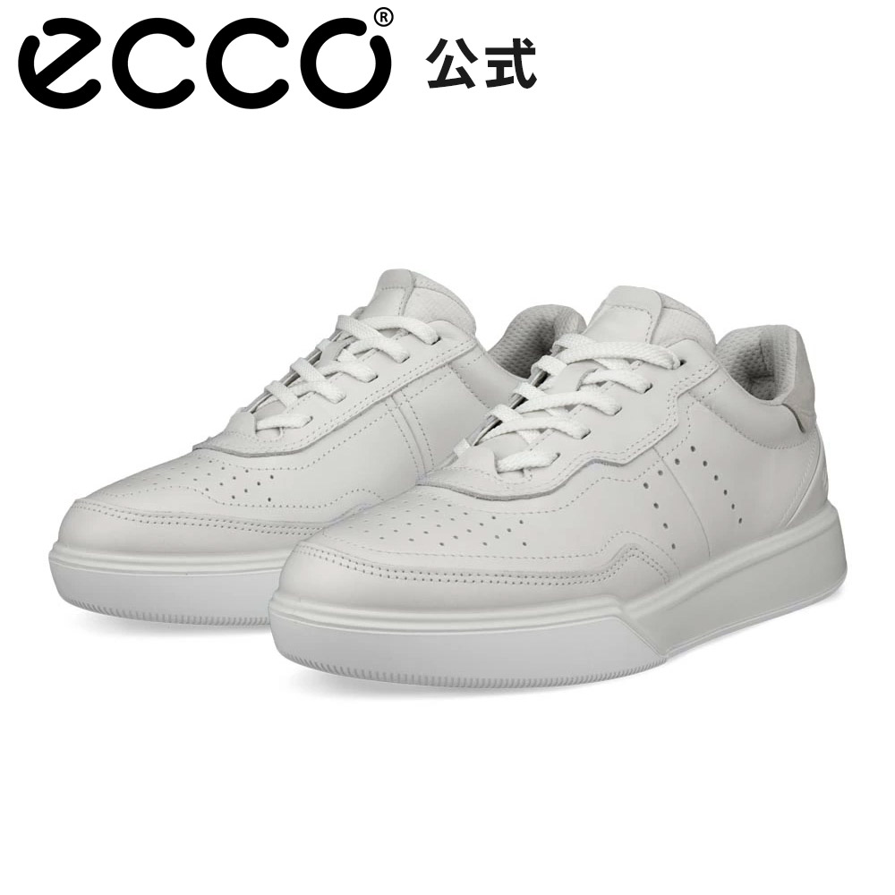 お買い物マラソンP10倍[ECCO公式] ストリート コート 本革 レディース カジュアル スニーカー WHITE / SHADOW WHITE 白 ウィメンズ 履きやすい 靴 通勤 通学 ECCO Street Court W エコー