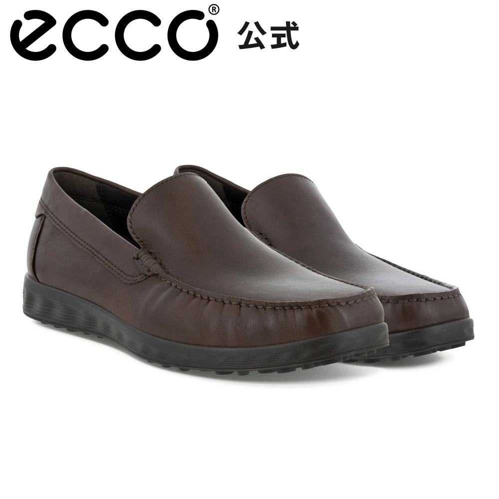 ☆美品☆【エコー】レザースリッポン (43) メトロポール　ロンドン　茶 エコー ECCO メンズ 本革 ビジネスフォーマルスリッポン メトロ