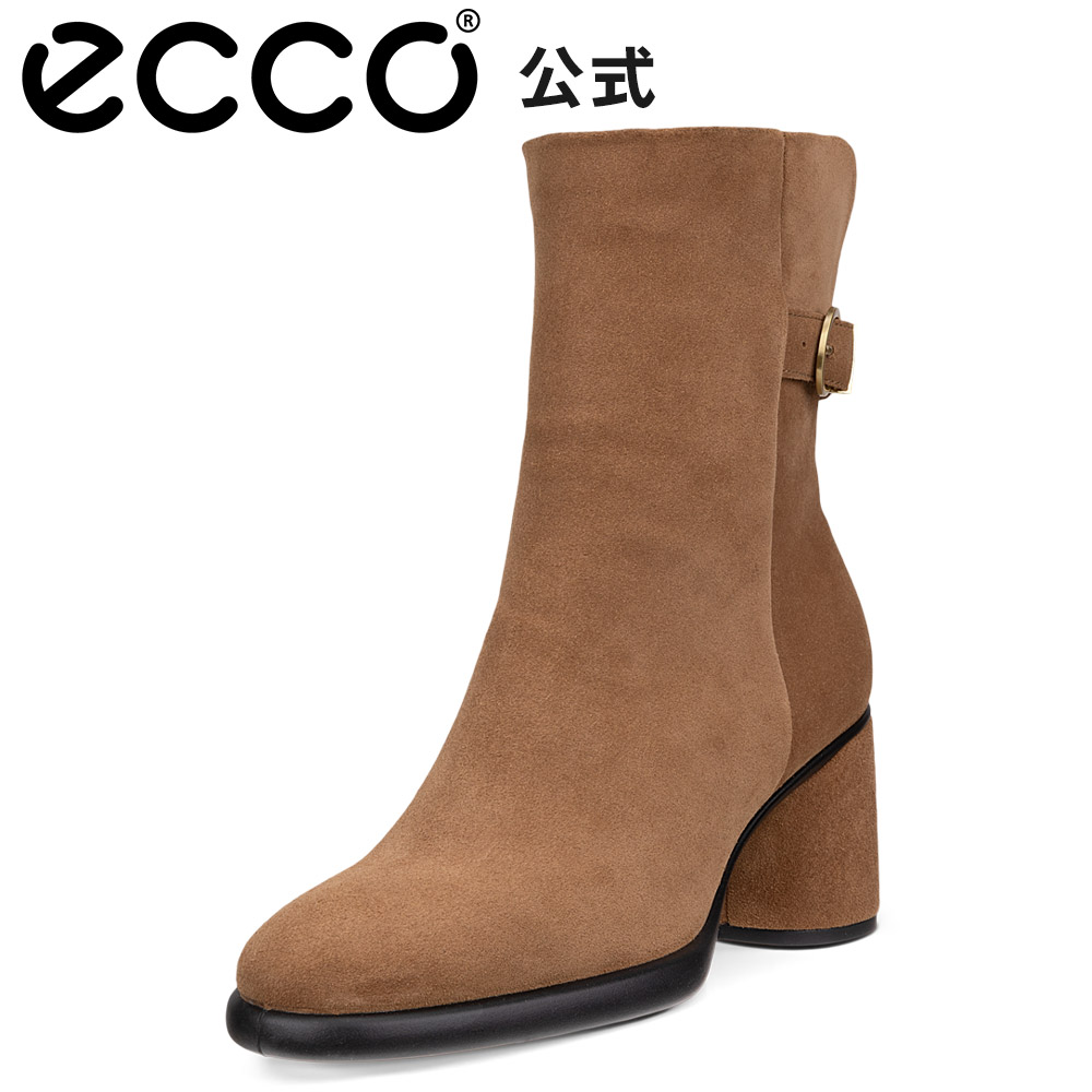 お買い物マラソンP10倍[ECCO公式] SCULPTED LX 55 W MID-CUT ウィメンズ バックル付きショートブーツ CAMEL ブラウン 快適 軽量 歩きやすい 女性 婦人靴 レディース 本革 トレンド エコー
