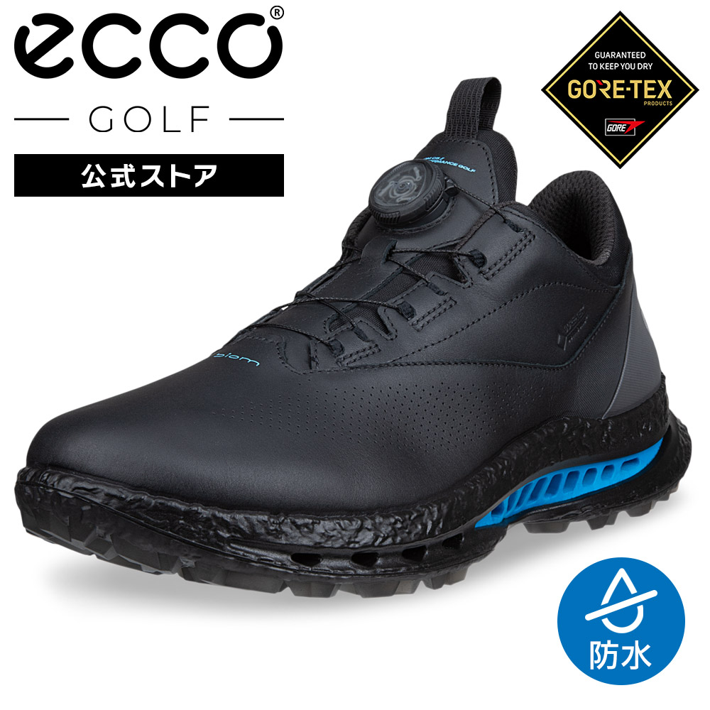 [ECCO公式] GOLF BIOM C5 メンズ GORE-TEX 防水 スパイクレス ゴルフシューズ BLACK/MAGNET エコー 靴 快適 履き心地いい 高品質 レザー 本革 紳士靴 撥水 雨の日 グリップ力 レインシューズ ゴアテックス 疲れにくい ラウンド 黒