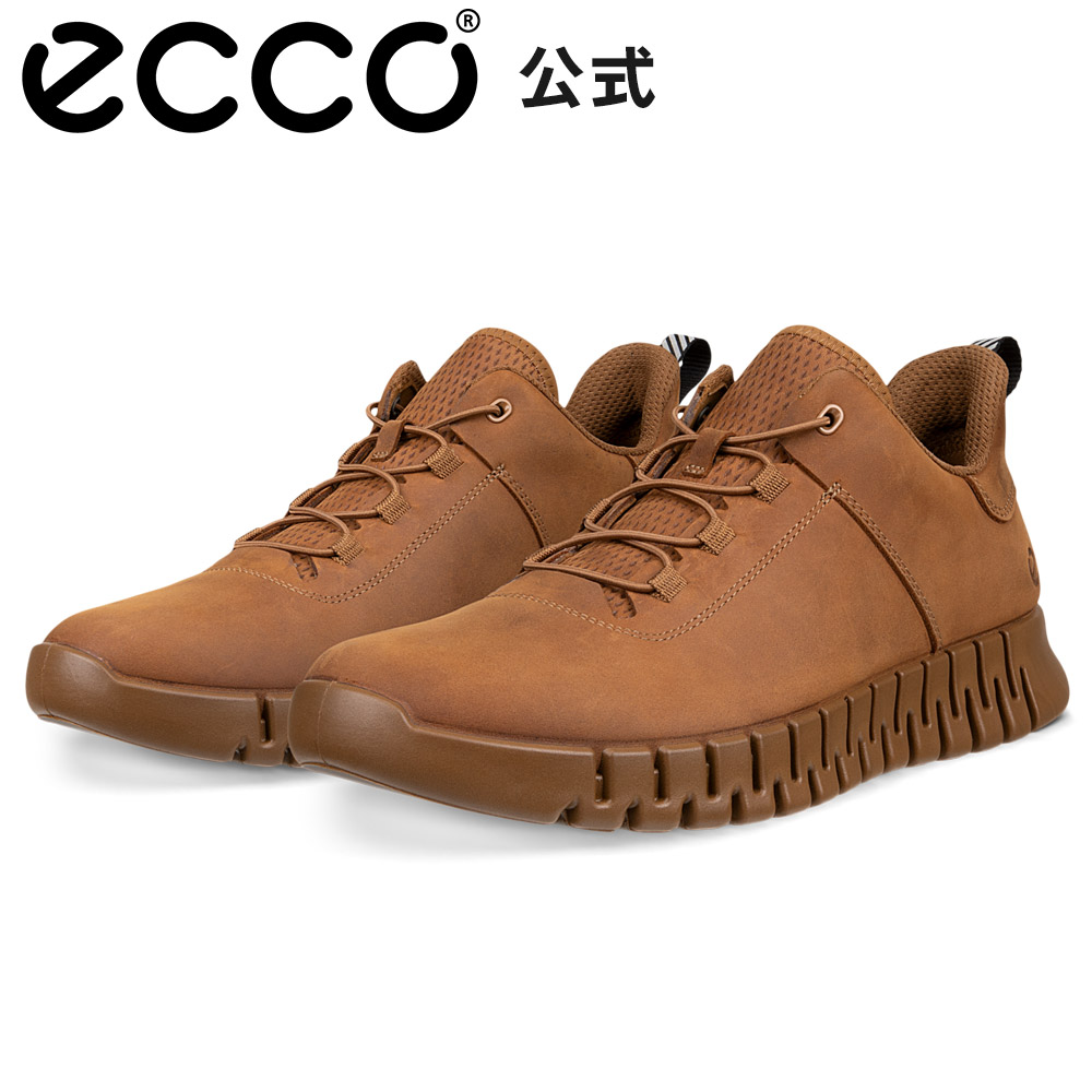 [ECCO公式] GRUUV M メンズ レースアップ スニーカー CAMEL エコー 靴 快適 履き心地いい 高品質 レザー 本革 シューズ 紳士靴 ウォーキング 疲れにくい 通気性 通勤 カジュアル ブラウン 旅行 街履き