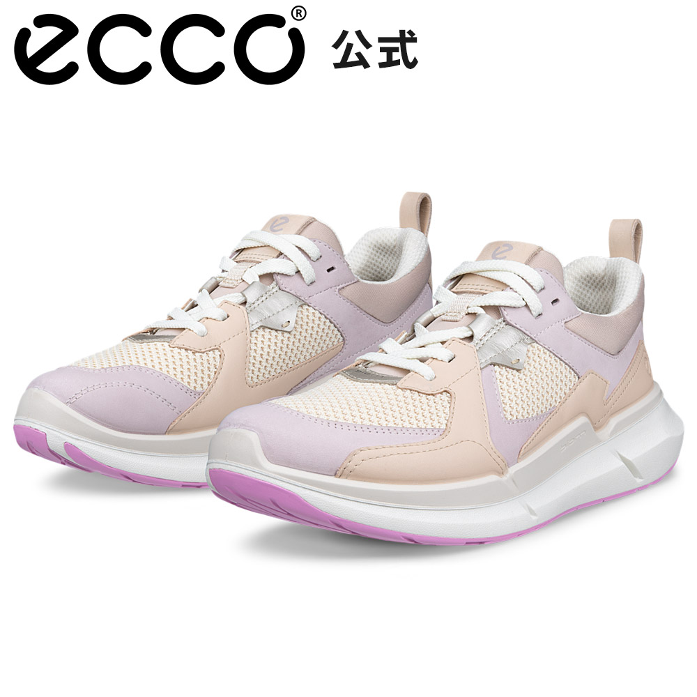 [ECCO公式] BIOM 2.2 W ウィメンズ レースアップ スニーカー VIOLET ICE/NATURE/LIMESTONE エコー 靴 快適 履き心地いい 高品質 本革 シューズ 婦人靴 レディース ウォーキング 疲れにくい ピンク 旅行 街履き