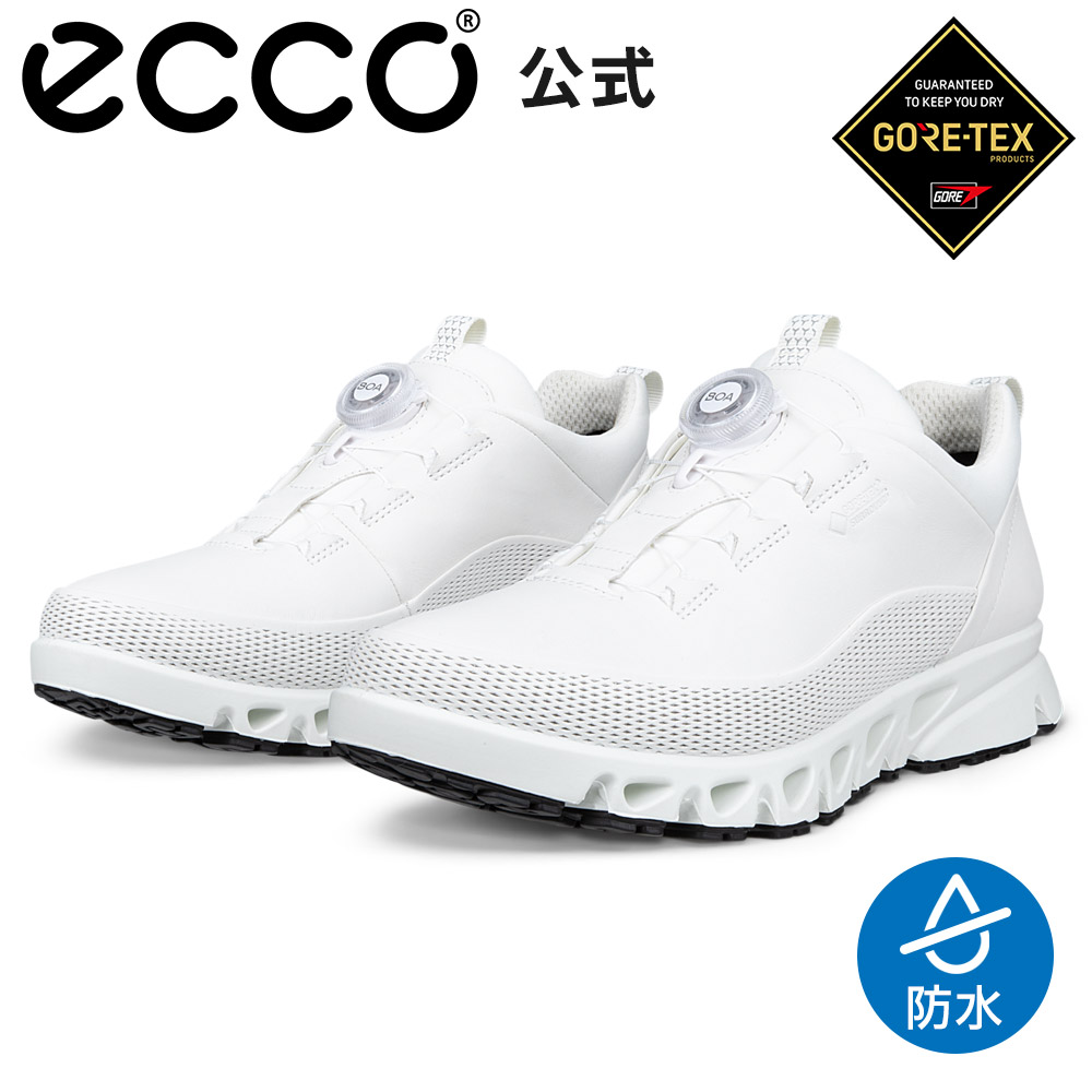 [ECCO公式] MULTI-VENT W ウィメンズ BOA GORE-TEX 防水 ウォーキング スニーカー WHITE エコー 快適 履き心地いい 疲れにくい 高品質 本革 ダイヤル式 婦人 靴 レディース 雨の日 レインシューズ ゴアテックス 白