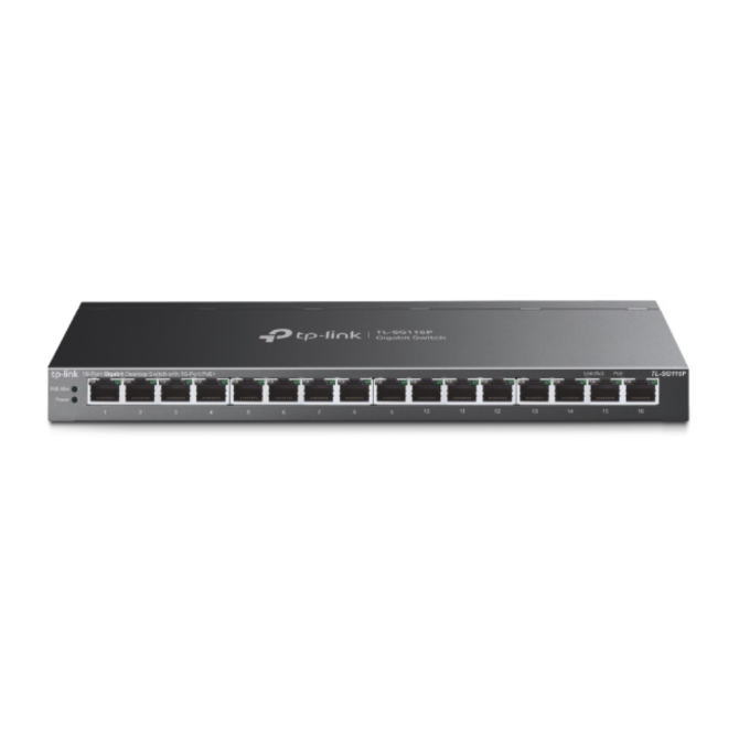 TP-Link ティーピーリンク 16ポート ギガビット デスクトップ スイッチングハブ(16PoE+ポート搭載) TL-SG116P【NE直】