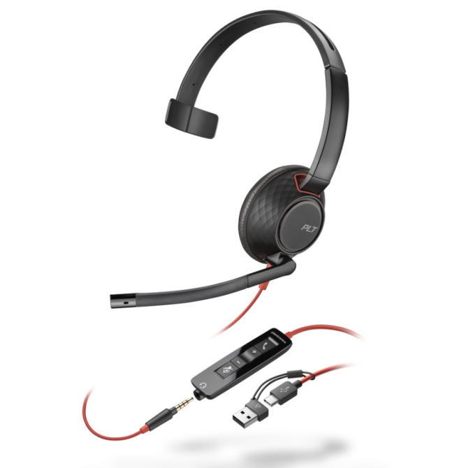 日本HP 片耳ヘッドセット Poly Blackwire 5210 Mono USB-C +C/A 8X230AA 【NE直】【コールセンター】【テレワーク応援】