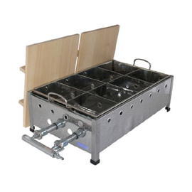 イベント用品 模擬店用品 業務用 590(710)×400×200(250) 大型料理鍋/ガスコンロ 溶接 おでん鍋(関東煮鍋)尺8【ガス種:プロパン(LPガス)】|ECクルー店