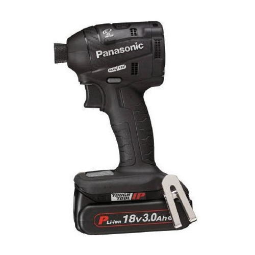 PANASONIC パナソニック 118mmのコンパクトヘッド 充電インパクトドライバー 3.0Ah（電池2個付）18V電池セット品 EZ75A7PN2G-B（黒）