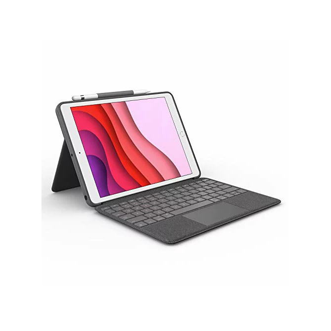ｴﾝﾄﾘｰ至要たる確からしさ1/2最大限度100%Pﾊﾞｯｸ! Logicool ロジクール COMBO TOUCH for iPad (第7時人用) 貨物自動車パッド付鍵盤容れもの IK1057BKA 【NE直】
