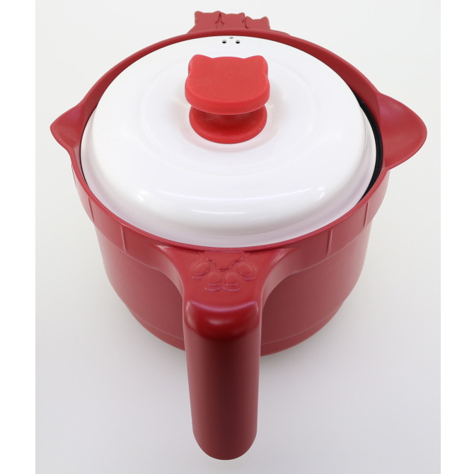 【当日発送】 TRADEONE トレードワン chefシリーズ 電子レンジ調理器 レンジでマルチポット(R-レッド） 電子レンジ専用調理器 調理グッズ 時短料理 デザイン食器 1台7役 品番70235