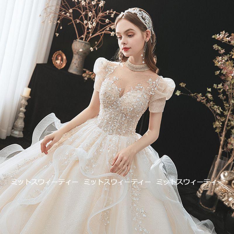 楽天市場】ウェディングドレス シャンパン色 wedding dress