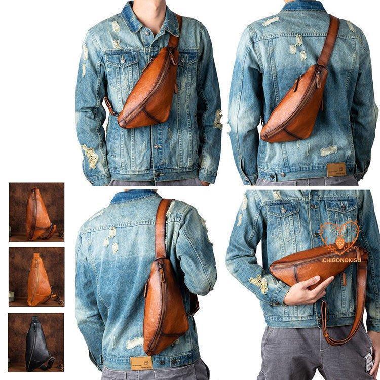 楽天市場】ボディバッグ メンズ 本革 2way 斜め掛け ショルダーバッグ