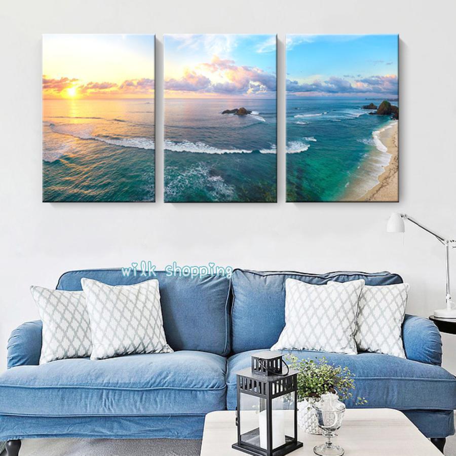 楽天市場】3枚セット 絵画 海 インテリア ファブリック 絵 30×40cm
