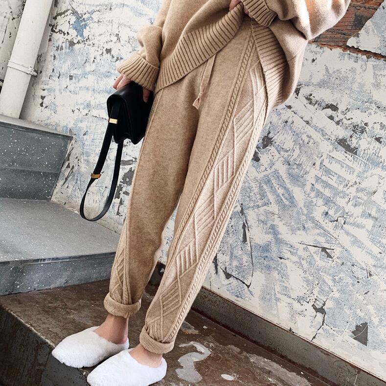 楽天市場】ケーブル編み ニットパンツ テーパードパンツ サルエル