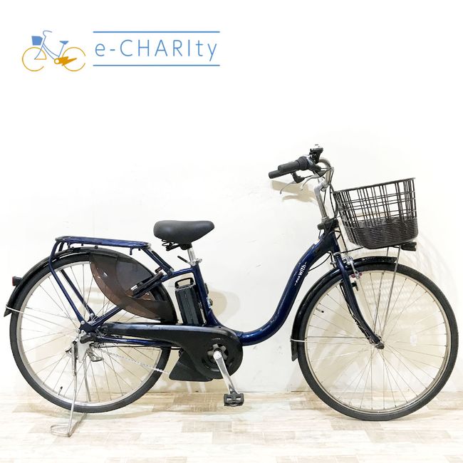 【全品ポイント10倍★お買い物マラソン限定】【中古】 電動自転車 ママチャリ ヤマハ PAS ウィズ ネイビー 26インチ KH112 電動アシスト自転車 【神戸在庫】|e-CHARIty