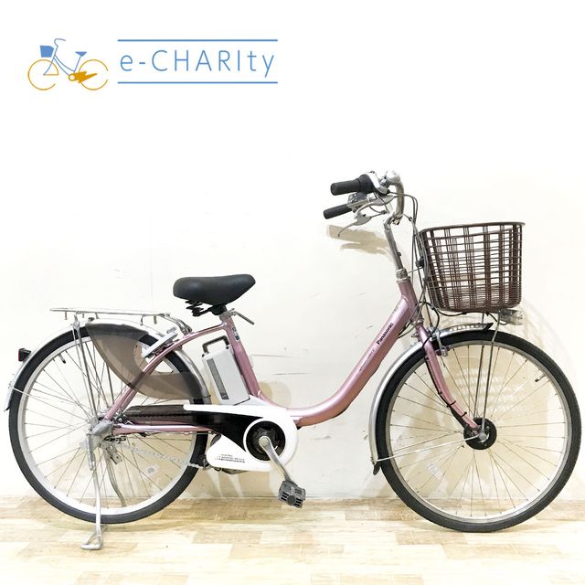 【中古】 電動自転車 ママチャリ パナソニック ビビ ライト U ピンク 24インチ KF032 電動アシスト自転車 【神戸在庫】