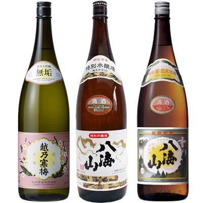 越乃寒梅 無垢 純米大吟醸 1.8Lと八海山 特別本醸造 1.8L と 八海山 普通酒 1.8L 日本酒 3本セット