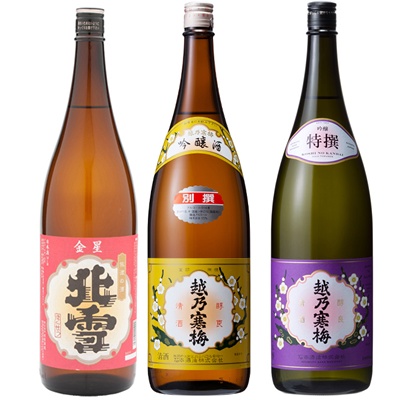 北雪 金星 無糖酒 1.8Lと越乃寒梅 別撰吟醸 1.8L と 越乃寒梅 特撰 吟醸 1.8L 日本酒 3