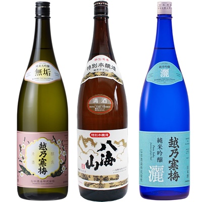 越乃寒梅 無垢 純米大吟醸 1.8Lと八海山 特別本醸造 1.8L と 越乃寒梅 灑 純米吟醸 1.8L 日本酒 3 10,923円