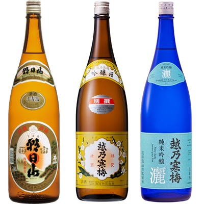朝日山 千寿盃 1.8Lと越乃寒梅 別撰吟醸 1.8L と 越乃寒梅 灑 純米吟醸 1.8L 日本酒 3｜越後銘門酒会 新潟県の酒とグルメ