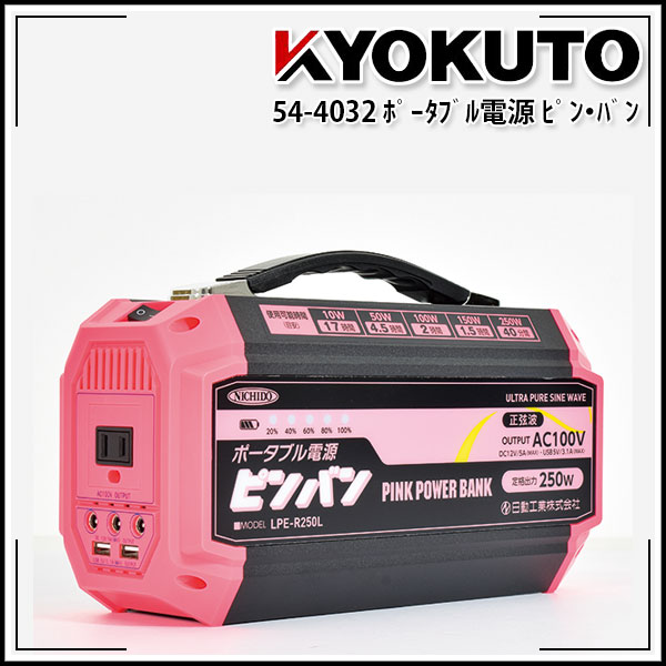楽天市場】☆日動 LPE-R250L ポータブル電源 ピンバン AC100V 250W
