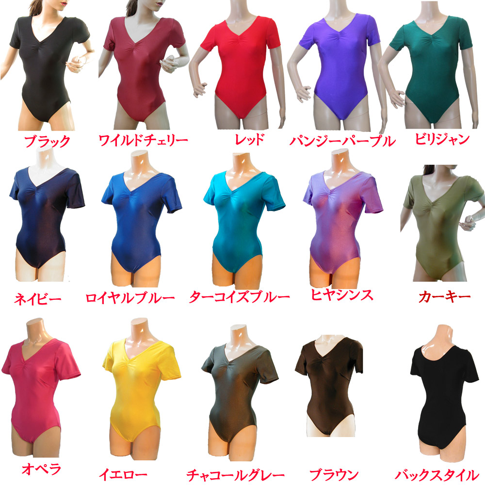 楽天市場 3lサイズ 半袖定番 股下スナップタイプ レオタード大人用 フィットネス エアロビクス バレエ ダンス ヨガ 大きいサイズ クロッチ開閉 日本製 レッド ブラック パープル ブルー ターコイズ ピンク グレー 薄紫 エンジ みどり 9300 水着レオタードの