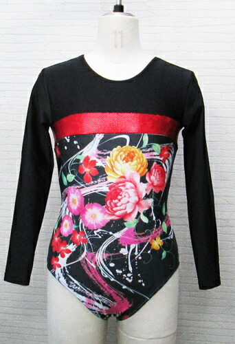 長袖レオタード フラワー 130 140cm レオタード ベビー実利 ジムナスチックス 新体操 器械体操 トランポリン 踊り 瑜伽 たけなわ気心 可愛い さ丹 因襲 公表集結 立ち稽古用 いなせ 黒色 赤い 事々しい花柄 ラメ キラキラ 絶佳 息男 日本製 9700 Upntabasco Edu Mx