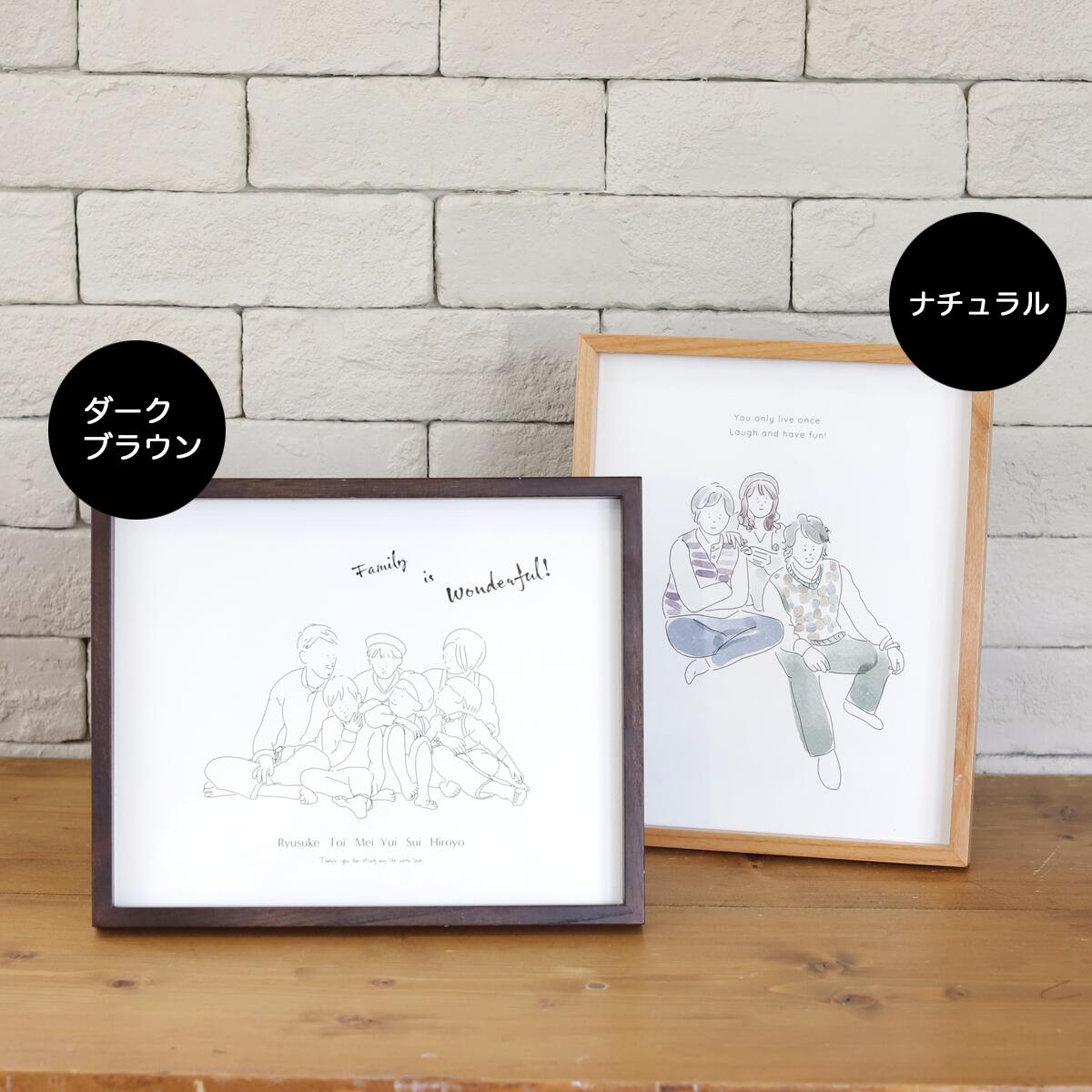 楽天市場 送料無料 イラスト ボード ウッドフレーム イラスト オーダー 名入れ ギフト インテリア オリジナル 玄関 引越し祝い 新築祝い 家族 結婚式 おしゃれ 写真 Stripes