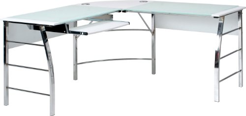 不二取り引き 硝子ＰＣ事務机 Ｌ型 ＣＴ－１０４０ＷＨ CT-1040WH 【88778】 北海道、沖縄、離島送りとどける不可