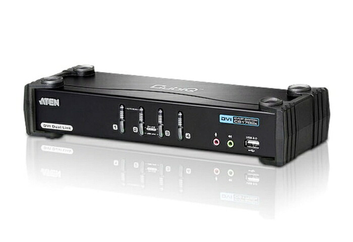 ATENジャパン CS1784A デュアルリンクDVI対応 4ポートKVMPスイッチ USB2.0ハブ搭載 (CS1784A)｜ECJOY！店